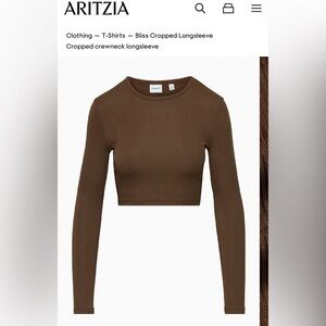 Aritzia Sunday Best Brown Cropped Long sleeve